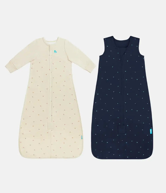 Sleep Bag Bundle | 1.5 TOG | Oatmeal Twigs | Navy Twinkle