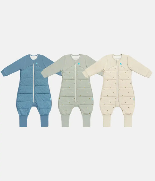 Sleep Suit Bundle | 2.5 TOG | Storm Blue Pebbles | Olive Bees | Oatmeal Bees